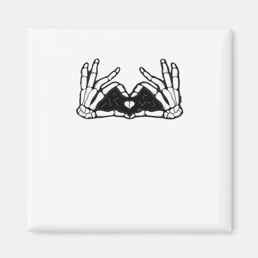 スケルトンがハートの手を取る マグネット (正面)