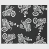 スケルトンがハーレーに乗る ラッピングペーパー (フラット)