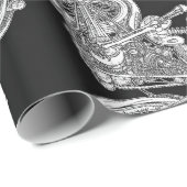 スケルトンがハーレーに乗る ラッピングペーパー (ロールコーナー)