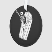 スケルトンが棺から飛び出す オーナメント (正面)