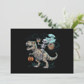 スケルトンが騎乗する恐竜 ティラノサウルス ハロウィン パンプキン 招待状 (スタンド正面)