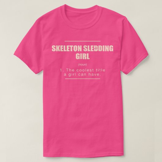 スケルトンそりガール定義スケルトンそり Tシャツ (デザイン正面)