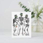 スケルトンつるが脱帽ヴィンテージプリント ポストカード (スタンド正面)