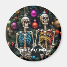 スケルトンとカラフルオーナメントクリスマス