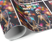 スケルトンとカラフルオーナメント ラッピングペーパー (ロールコーナー)