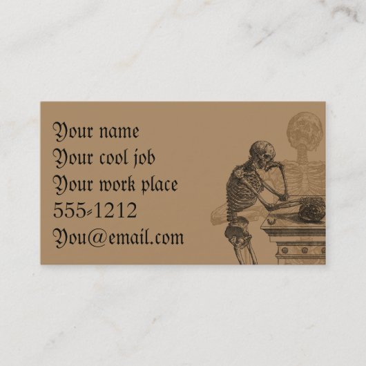 スケルトンとデス・ビジネス・カード 名刺 (正面)