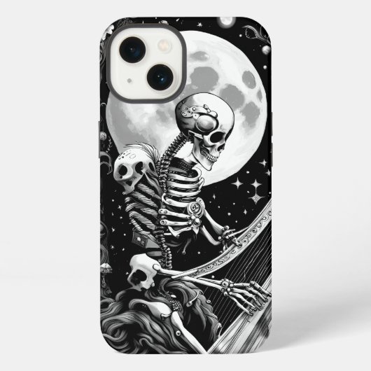 スケルトンとハープ III iPhoneケース (裏面)