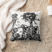 スケルトンとバラ クッション (ブランケット)