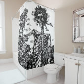 スケルトンとバラ シャワーカーテン (インサイチュ)