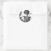 スケルトンとバラ ラウンドシール (バッグ)