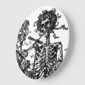 スケルトンとバラ ラージ壁時計 (傾斜)