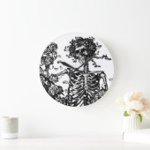 スケルトンとバラ ラージ壁時計 (ホーム)