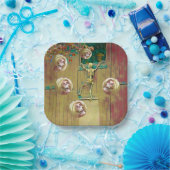 スケルトンとモッキングヘッドハロウィーン ペーパープレート (パーティー)