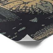 スケルトンと女性のロマンチックなゴシック風刺画 ポスター (角)