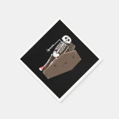 スケルトンと棺ハロウィーンデザイン スタンダードカクテルナプキン (角)