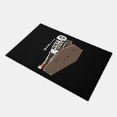 スケルトンと棺ハロウィーンデザイン ドアマット (アングル)