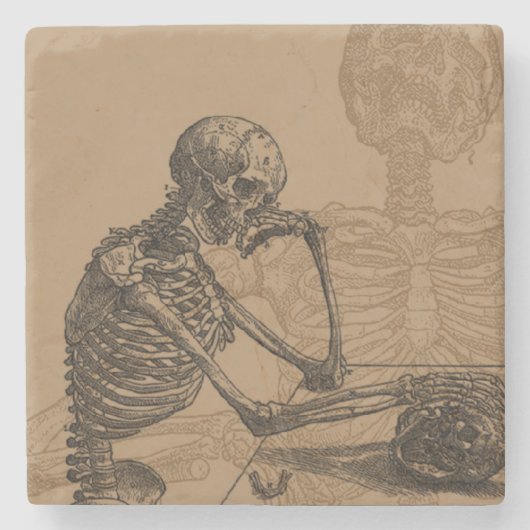 スケルトンと死 ストーンコースター (正面)