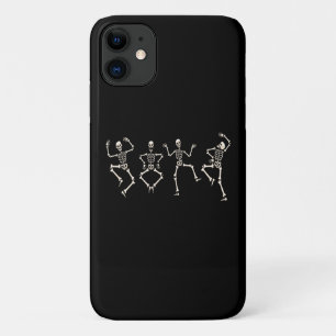 スケルトンと面白いハロウィーンの恋人のダンス iPhone 11 ケース