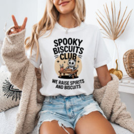 スケルトンな猫のハロウィンお菓子作り スプーキー・ビスケット倶楽部 Tシャツ