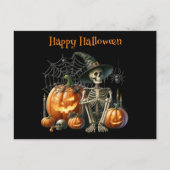 スケルトンのかぼちゃ ハロウィン ポストカード (正面)