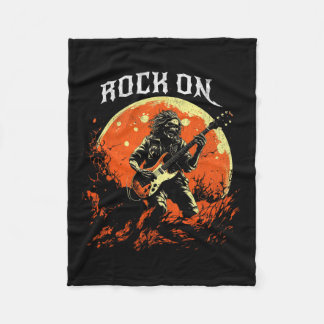 スケルトンのギタ遊ー・ロック・ホールのロックオン フリースブランケット