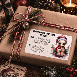 スケルトンのクリスマスお届け便 ラベル
