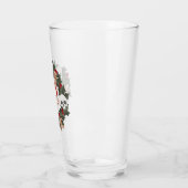 スケルトンのクリスマスリースが載った タンブラーグラス (左)