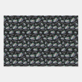 スケルトンのゲイフラグの色の背景 ラッピングペーパーシート (正面3)