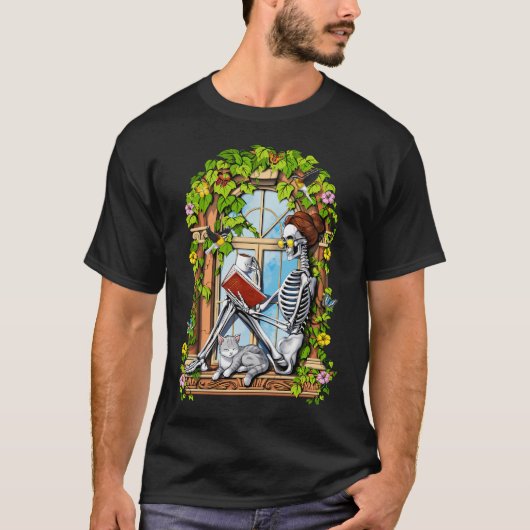 スケルトンのコーヒーブレイク Tシャツ (正面)