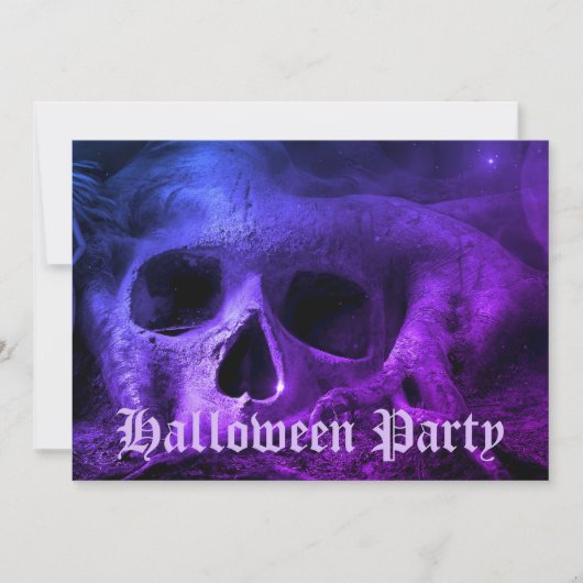 スケルトンのゴシックハロウィンパーティー 招待状 (正面)