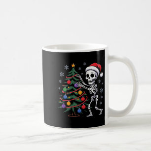 スケルトンのサンタ帽子のクリスマスツリー 怖可愛いXmas コーヒーマグカップ