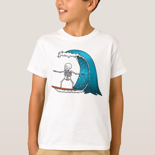 スケルトンのサーフィン Tシャツ (正面)