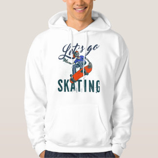 スケルトンのスケートボードTシャツ | ストリートアート パーカ