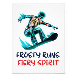 スケルトンのスノーボーダーがスリルで動く フォトプリント           