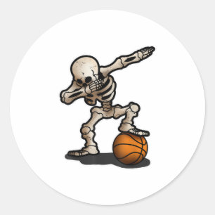 スケルトンのダビングバスケットボールハロウィーンの衣装 ラウンドシール