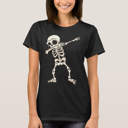 スケルトンのダビング面白いハロウィーンモンスター Tシャツ (正面)