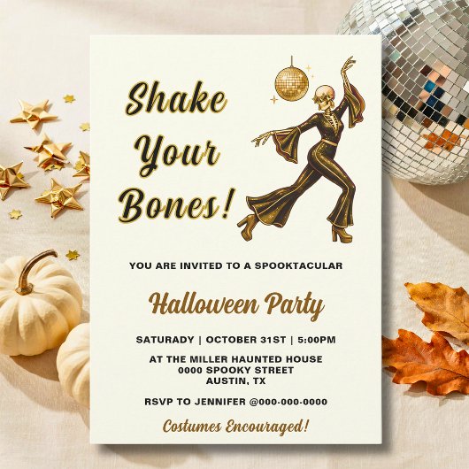 スケルトンのダンス ハロウィン 招待状