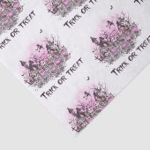 スケルトンのトリックまたはトリートメントホワイトハロウィーン 薄葉紙 (詳細)