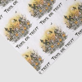 スケルトンのトリックまたはトリートメントホワイトハロウィーン 薄葉紙 (詳細)