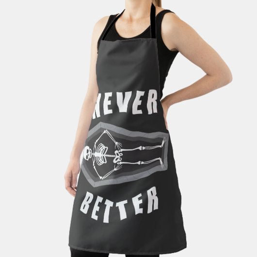 スケルトンのハロウィンの中で死んだほうがずっといいよ エプロン (インサイチュ)