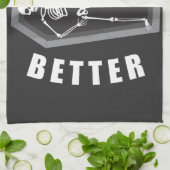 スケルトンのハロウィンの中で死んだほうがずっといいよ キッチンタオル (折り畳み)