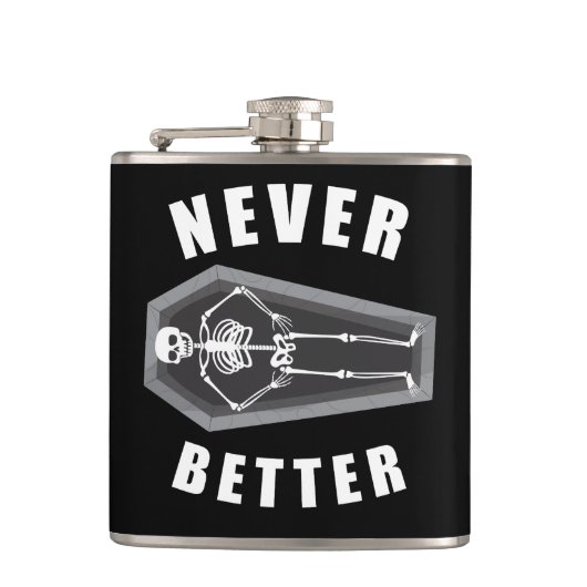 スケルトンのハロウィンの中で死んだほうがずっといいよ フラスク (正面)