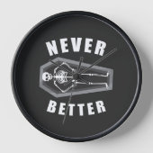 スケルトンのハロウィンの中で死んだほうがずっといいよ 壁時計 (正面)