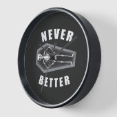 スケルトンのハロウィンの中で死んだほうがずっといいよ 壁時計 (傾斜)