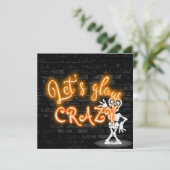 スケルトンのハロウィンパーティーネオンサイン 招待状 (スタンド正面)