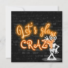 スケルトンのハロウィンパーティーネオンサイン 招待状