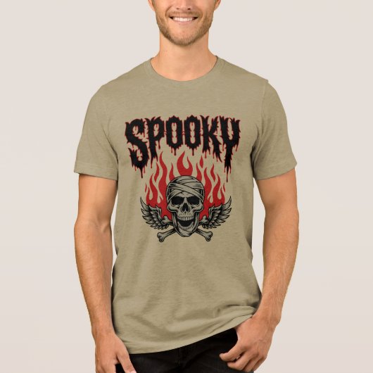 スケルトンのハロウィンTシャツ トライブレンドTシャツ (正面)