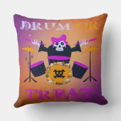 スケルトンのハロウィーンのドラムまたはトリート クッション (裏面)