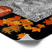 スケルトンのハロウィーンのフレーム写真の追加 ポスター (角)