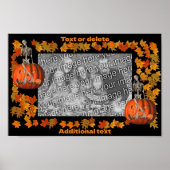スケルトンのハロウィーンのフレーム写真の追加 ポスター (正面)